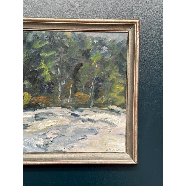 Bertil Lindecrantz, Vinterlandskap, 1950s, Oil on Canvas, Framed For Sale - Image 12 of 18