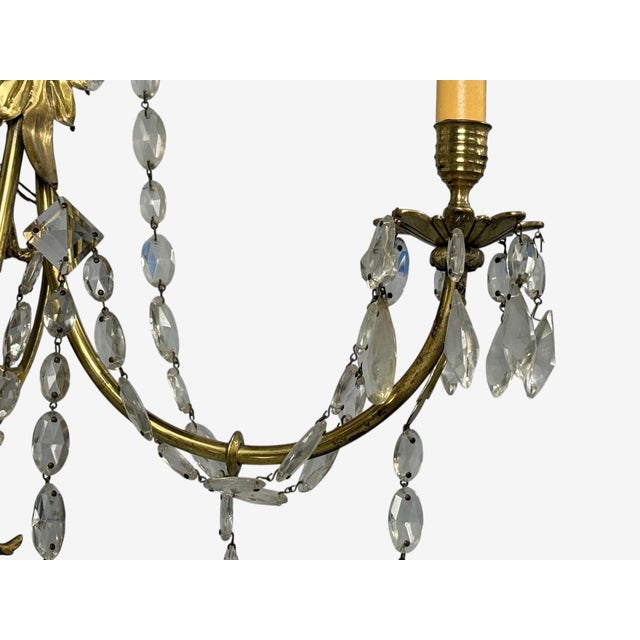 1950s Neoclassical Style, Wall Sconces, Bronze, Crystal, France - a Pair For Sale - Image 11 of 11