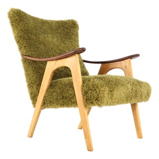 Two Tone Doodle Wing Lounge Chair For Sale