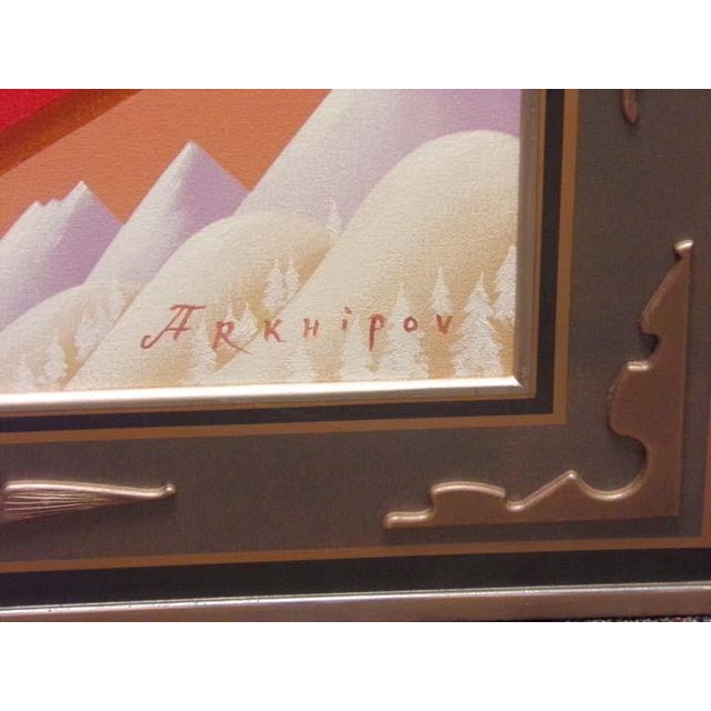 2000 - 2009 Anton Arkhipov "Alpine Winter Toast Chardonnay"Original Hand Signed Artist Frame For Sale - Image 5 of 5