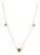 14k Gold Heart Charm Necklace With Multi Sapphire & Diamonds For Sale