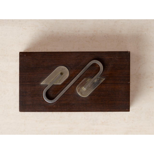 Art Deco Stained Wood & Nickel Plated Bronze Decorative Box For Sale - Image 6 of 7