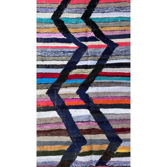 Moroccan Kilim Boucherouite Rug - 4'1" X 6'10" Ft For Sale - Image 11 of 11