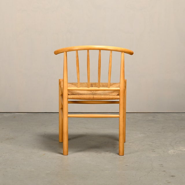 Wood J151 Dining Chairs in Beech and Papercord by Erik Ole Jørgensen for FDB Møbler, 1970s, Set of 4 For Sale - Image 7 of 17