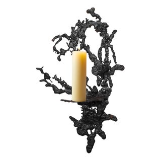 Freeform Wall Candelabra in Iron, Poland, 1960 For Sale