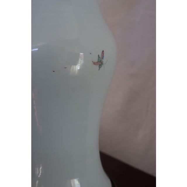 Vintage Chinese Celadon-Ground Famille Rose Celestial Figure Porcelain Table Lamp For Sale - Image 17 of 18