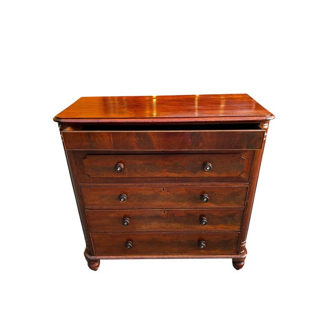Large William IV Figured Mahogany Chest of Drawers, c1830s For Sale - Image 3 of 18