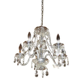 Vintage Glass Estate Chandelier For Sale