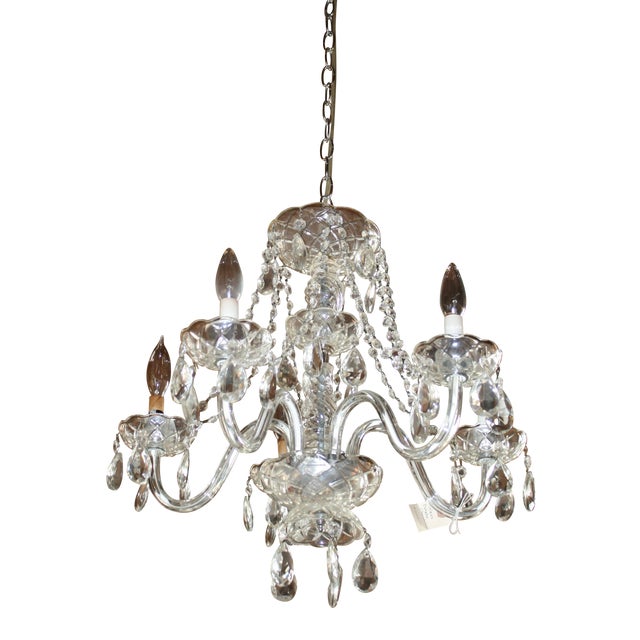 Vintage Glass Estate Chandelier For Sale