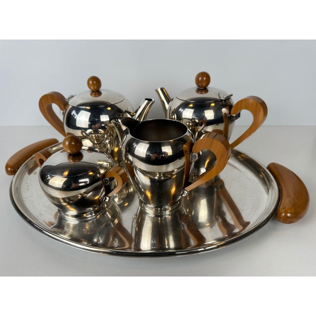 Vintage Silver-Plated Coffee Set from Alessi, 1970s, Set of 5 For Sale - Image 10 of 10