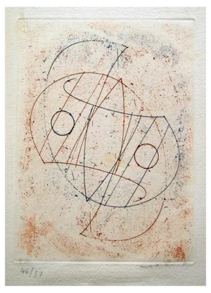 Max Ernst, Obliques, Drypoint, 1967
