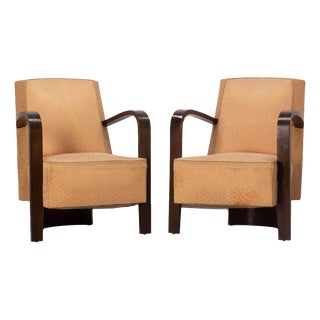 French Art Deco Beech Armchairs, 1930, Set of 2 For Sale