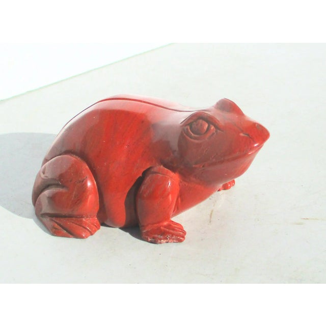 Stone 1970s Red Jasper Carved Frog For Sale - Image 7 of 7