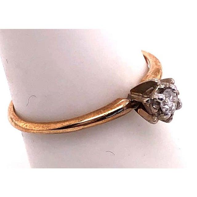 2010s 14 Karat Yellow and White Gold Engagement Ring For Sale - Image 5 of 8