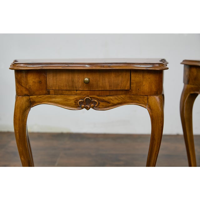 19th Century Pair of Italian Louis XV Style Walnut Console Tables with Serpentine Fronts For Sale - Image 9 of 12