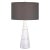 Modern Yet Classic, This Table Lamp Displays An Elegant White Honed Marble Base With Natural Gray Veining And Metal...