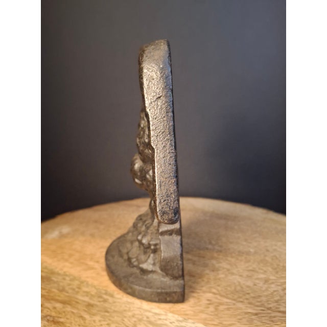 Black Antique Cast Iron Eagle on Rock Doorstop Patriotic Americana Hubley or Albany For Sale - Image 8 of 17