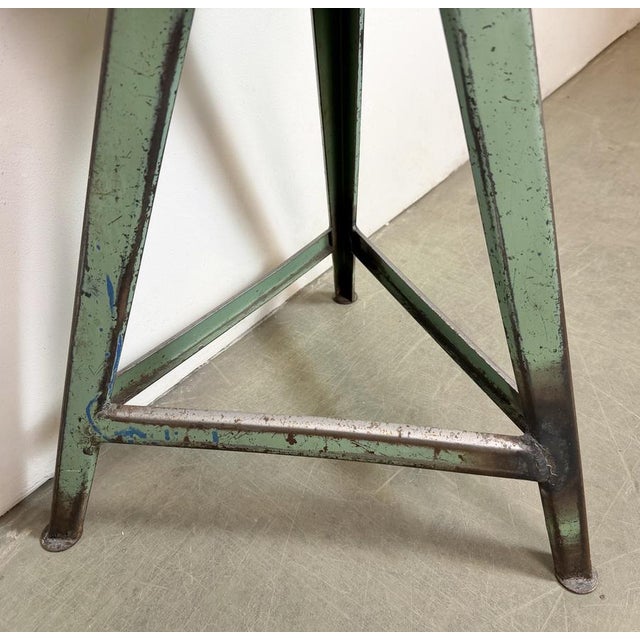 Industrial Green Workshop Stool, 1960s For Sale - Image 9 of 17