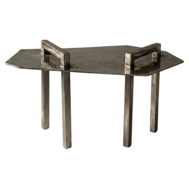 Brown Ondulae Coffee Table in Stainless Steel by Metalmorphosis Studio For Sale - Image 8 of 8