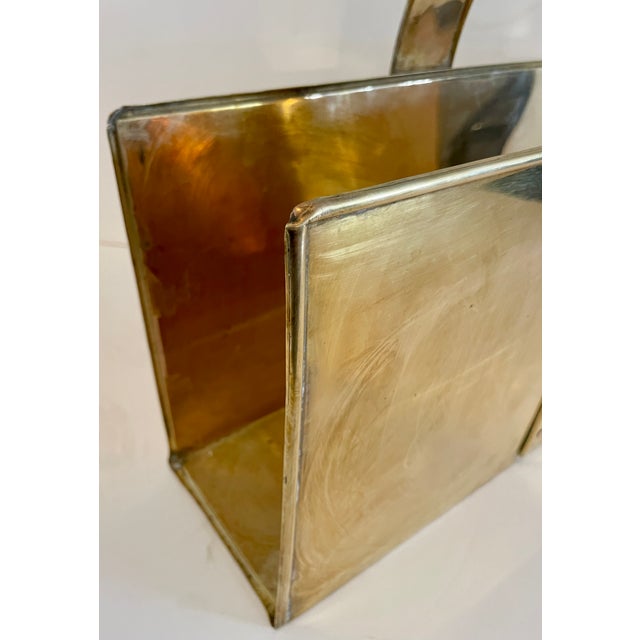 1970's Maria Pergay Style Italian Brass Magazine Rack For Sale In Miami - Image 6 of 7