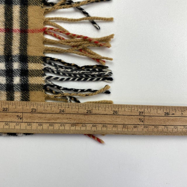 Textile Burberry Children Brown Plaid 100% Cashmere Scarf For Sale - Image 7 of 11
