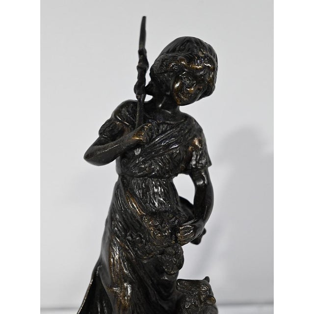 Laurini after L & F. Moreau, Le Berger et la Bergère, Early 1900s, Bronzes, Set of 2 For Sale - Image 6 of 18