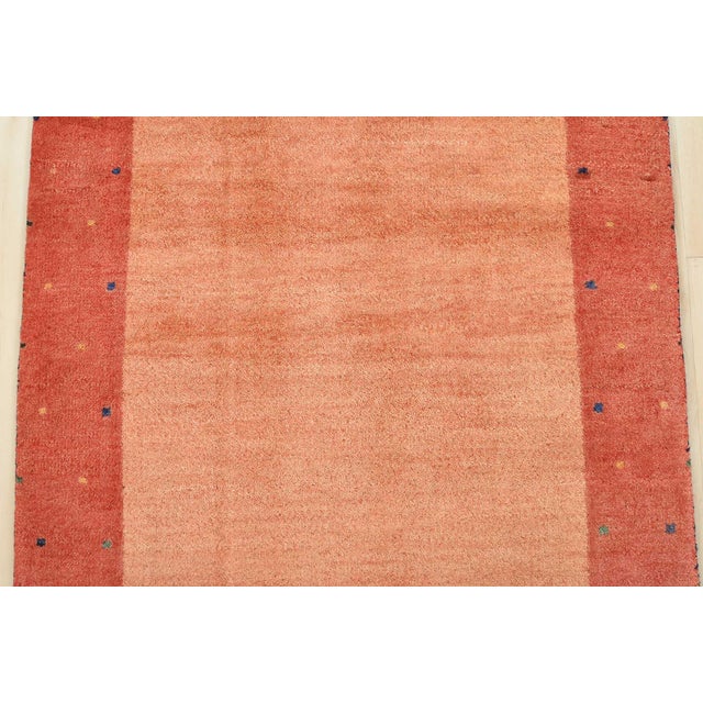 Gabbeh Rug 2’5” X 4’5” Orange Wool Contemporary Hand-Knotted Carpet For Sale In Philadelphia - Image 6 of 13