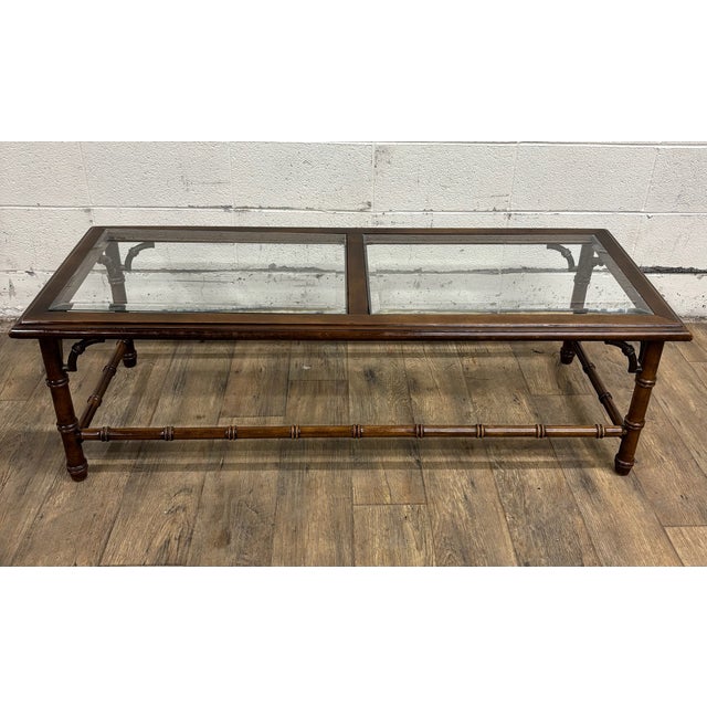 Wood Vintage Lane Chinese Chippendale Chinoiserie Style Coffee Table Cocktail Table For Sale - Image 7 of 16