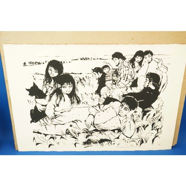 1960s Anna Salvatore, Group of Boys on a Meadow 83/100, 20th Century, Lithograph For Sale - Image 5 of 11