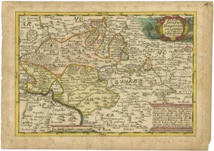 Antique Map of the Region of Hohenstein by Schreiber, 1749