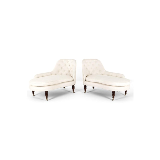 A small pair of interlocking chaise longue of good proportions and of good quality in the country house manner. The...