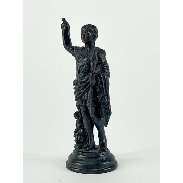 Grand Tour Vintage Italian Grand Tour Statuette of the Emperor Augustus of Prima Porta For Sale - Image 3 of 11