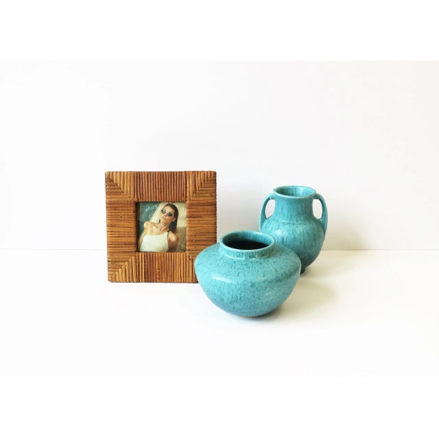 Modern Turquoise Blue Pottery Vase, Circa Early 20th Century For Sale - Image 11 of 13