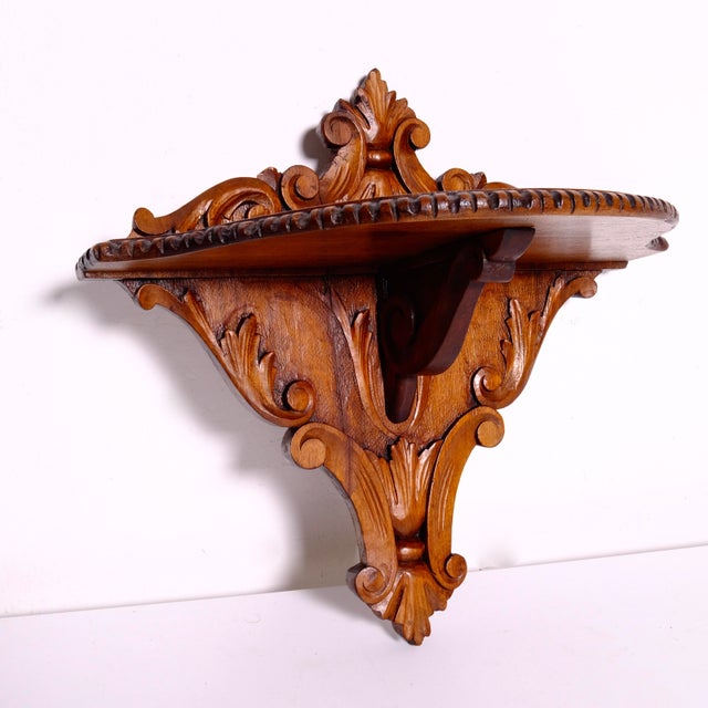 Small Wall Shelves and Consoles in Fir Wood, 1900s, Set of 2 For Sale - Image 3 of 15