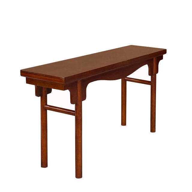 Chinese Chinese Brown Wood Plank Plain Ming Style Altar Console Table For Sale - Image 3 of 8