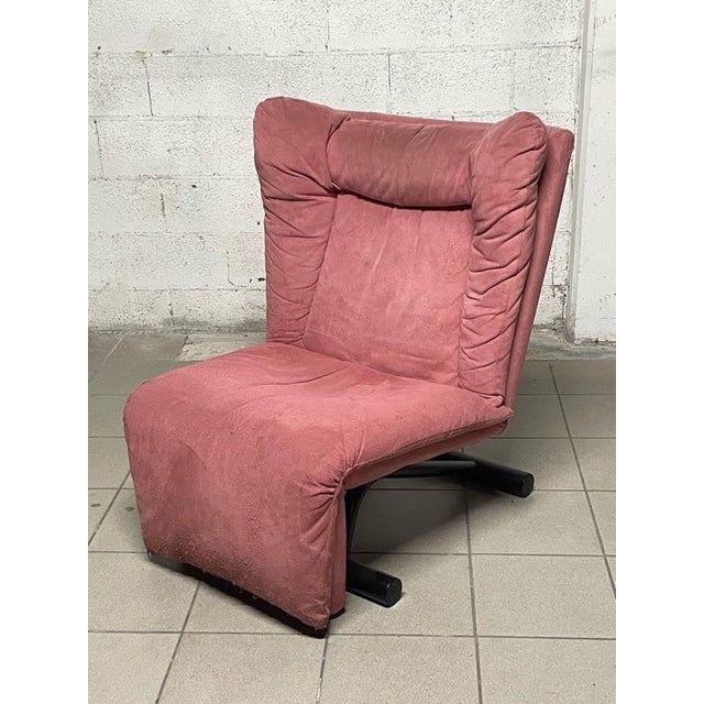 Relaxation Lounge Chair in Red Alcantara from Cinova, 1980s For Sale - Image 16 of 18
