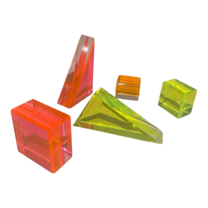 Set of Five Colorful Geometric Acrylic Sculptures. u.s.a. 1980’s.