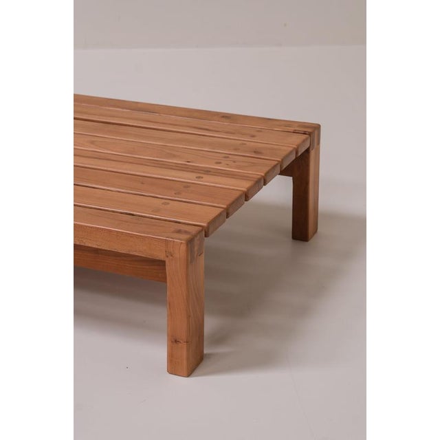 Low Coffee Table Bench in Pine by Maison Regain, France, 1970s For Sale - Image 10 of 13