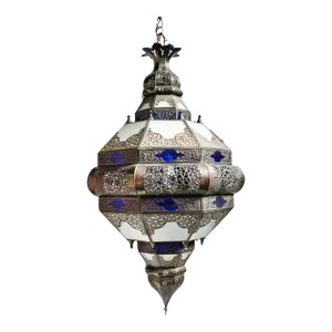 Vintage Blue & White Moroccan Pendant Light