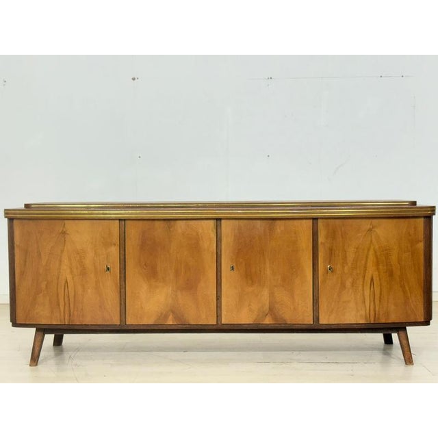 Mid-Century Sideboard in Wood with Gilt Details For Sale - Image 9 of 13