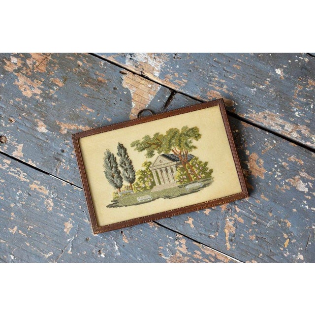 Antique Framed Petit Silk Needlepoint Artwork, Circa Late 19th Century For Sale - Image 4 of 12