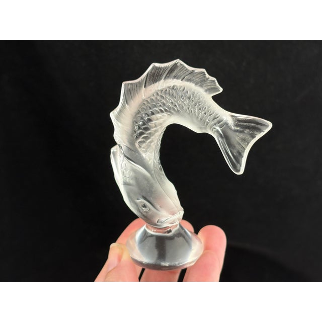 Coastal Vintage Lalique Crystal Koi Fish Figurine – Signed For Sale - Image 3 of 8