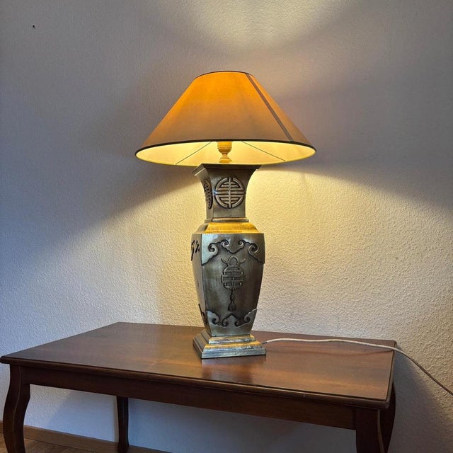 Antique Asian Table Lamp in Brass For Sale - Image 13 of 14
