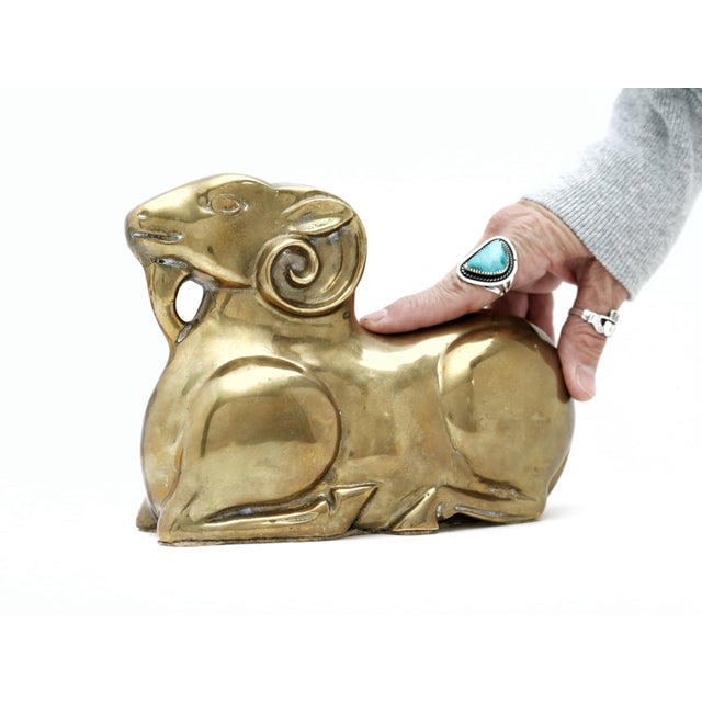 Vintage Brass Ram figurine. This listing is for a vintage brass statue: ram or bearded goat. This charming brass statue...