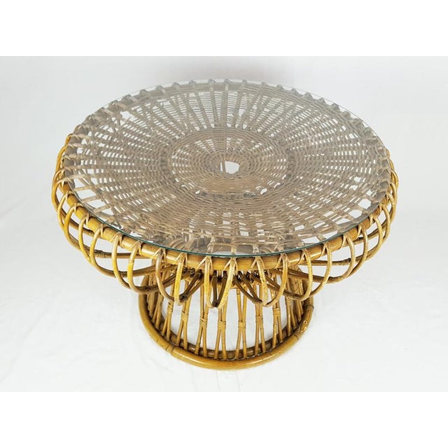 Mid-Century Modern Mid-Century Modern Italian Coffee Table in Rattan and Rush from Franca Helg, 1955 For Sale - Image 3 of 18