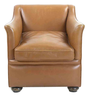 Vintage Italian Light Brown Leather Armchair, Mid-20th Century