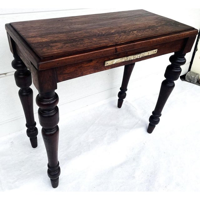 Wood Antique Table in Oak, 1890s For Sale - Image 7 of 18
