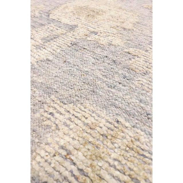 Oushak Wool Grey Area Rug, 9' 1'' X 10' 3'' For Sale - Image 4 of 7
