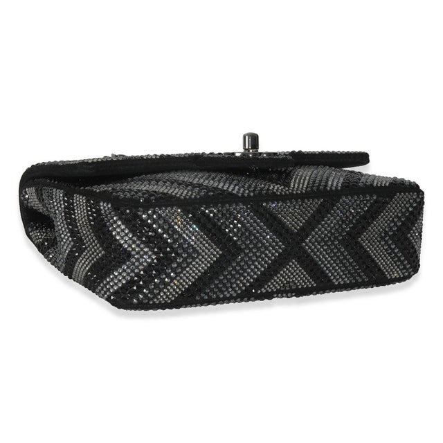 Black Strass CC Chevron Mini Flap Bag For Sale In New York - Image 6 of 9