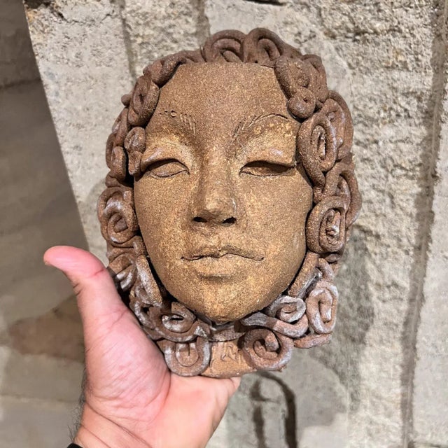 Ceramic Vintage Terracotta Wall Planter Goddess Figurine For Sale - Image 7 of 8